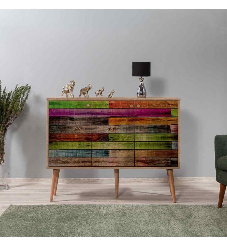 Console, Sonoma Oak, Melamine Coated Particle Board