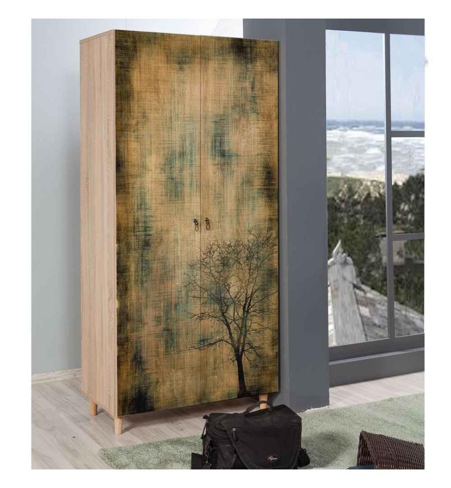Wardrobe, Sonoma Oak, Melamine Coated Particle Board