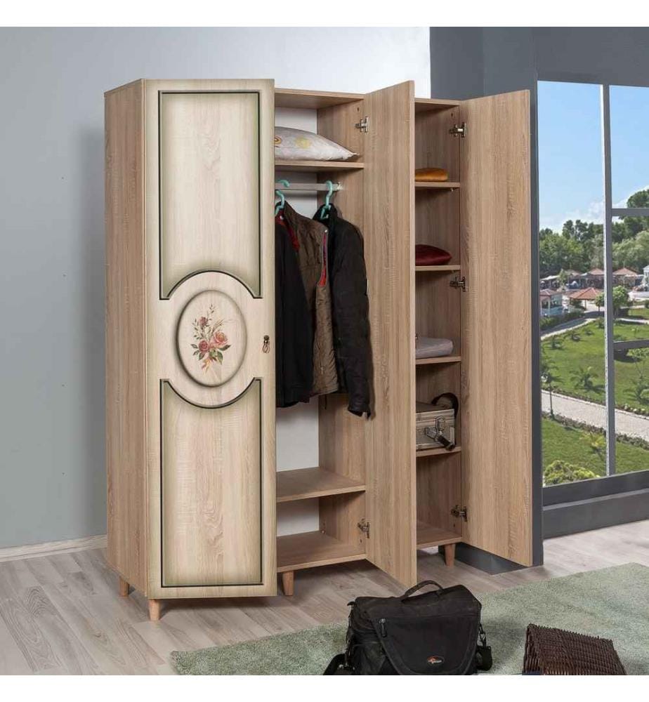 Wardrobe, Sonoma Oak, Melamine Coated Particle Board