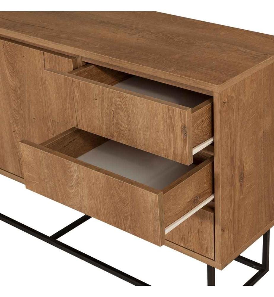 Console, Walnut Black, Melamine Coated Particle Board