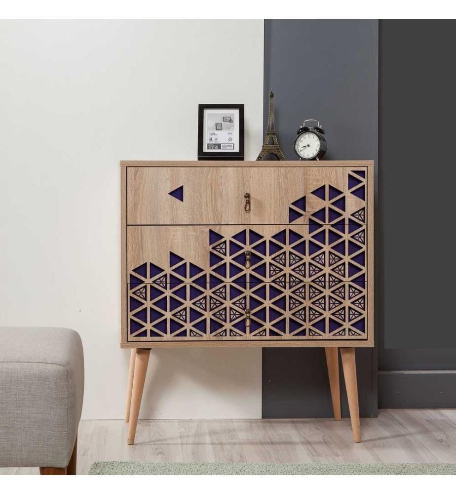 Commode, chêne Sonoma, panneau de particules mélaminé