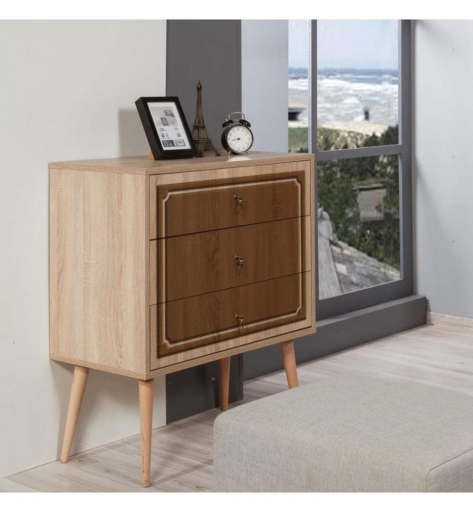 Commode, chêne Sonoma, panneau de particules mélaminé