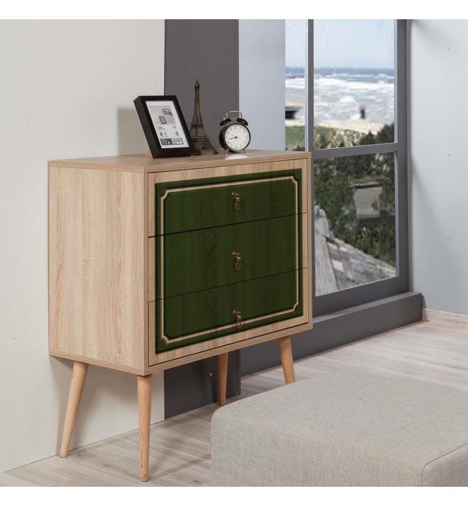 Commode, chêne Sonoma, panneau de particules mélaminé