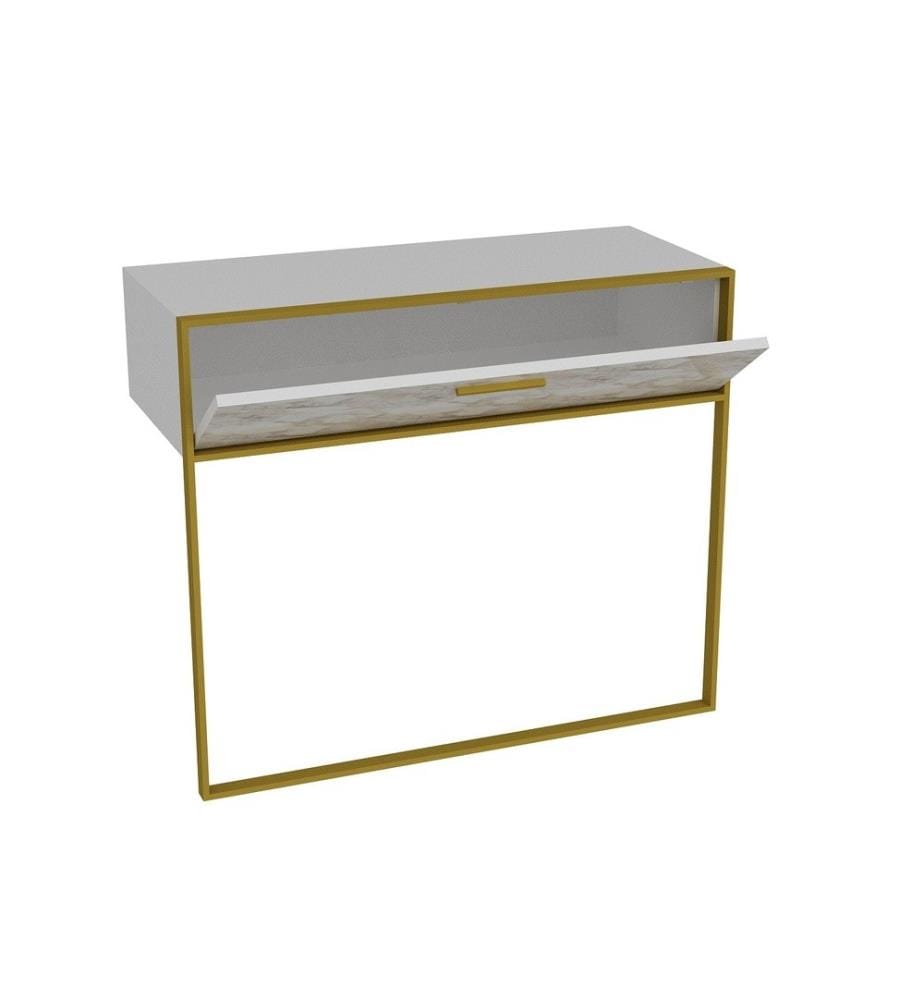 Sideboard, Gold White, Melamine Coated Particle Board