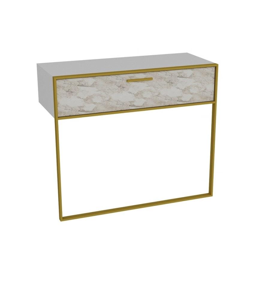 Sideboard, Gold White, Melamine Coated Particle Board