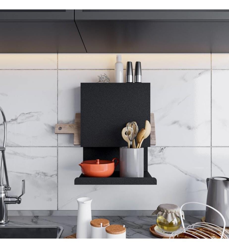 Wall Shelf, Black, Metal (Thickness: 1,5 Mm)