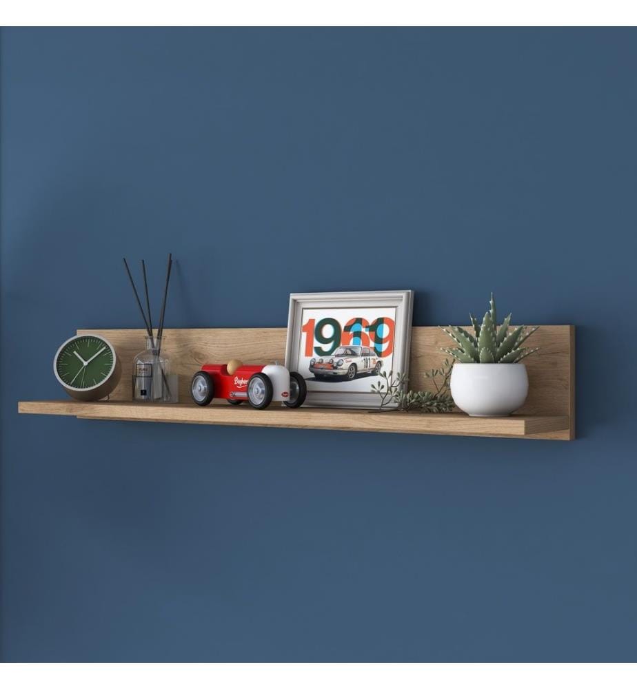 Wall Shelf, Walnut, Melamine Coated Particle Board