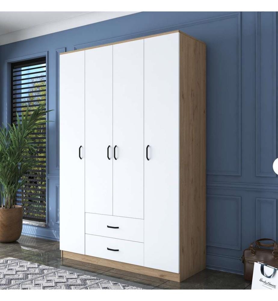 Armoire, noyer blanc, panneau de particules mélaminé