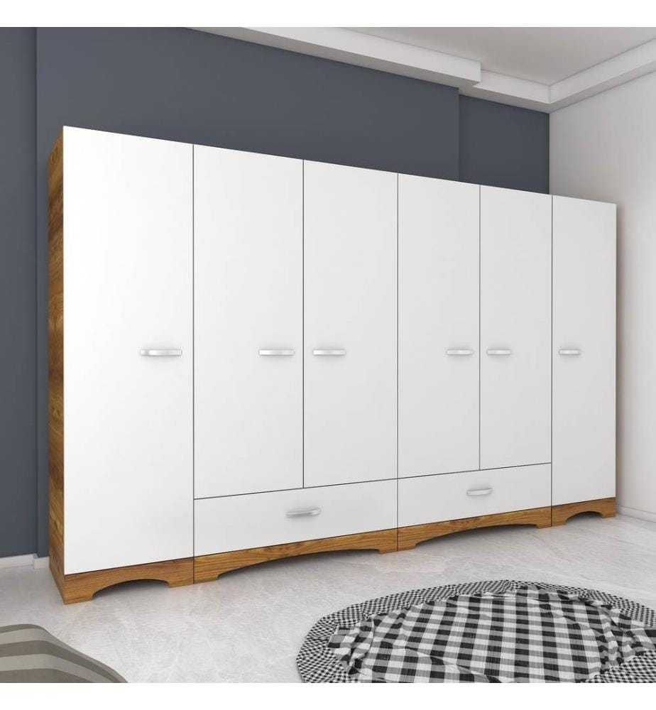 Armoire, noyer blanc, panneau de particules mélaminé de qualité E1