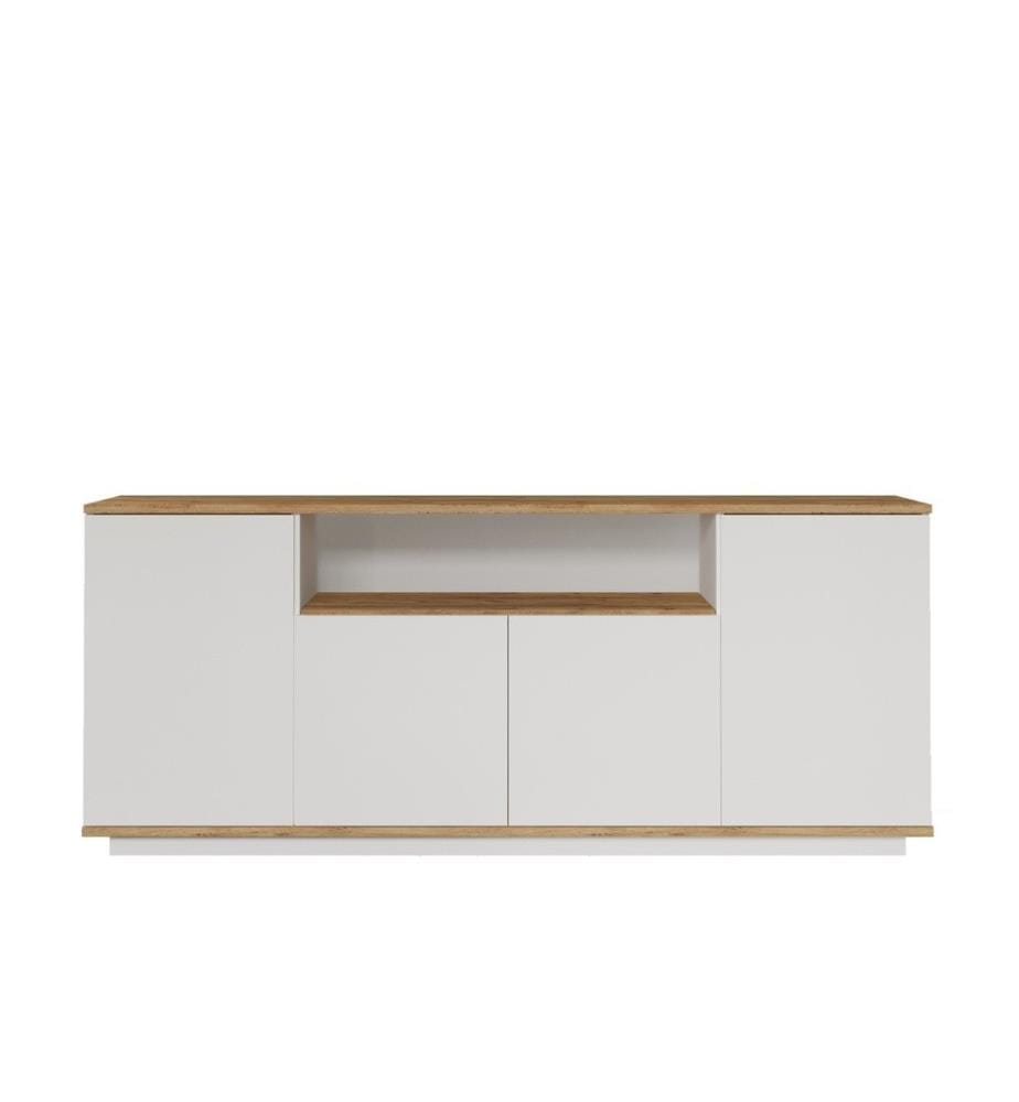 Console, pin atlantique, blanc, panneau de particules mélaminé