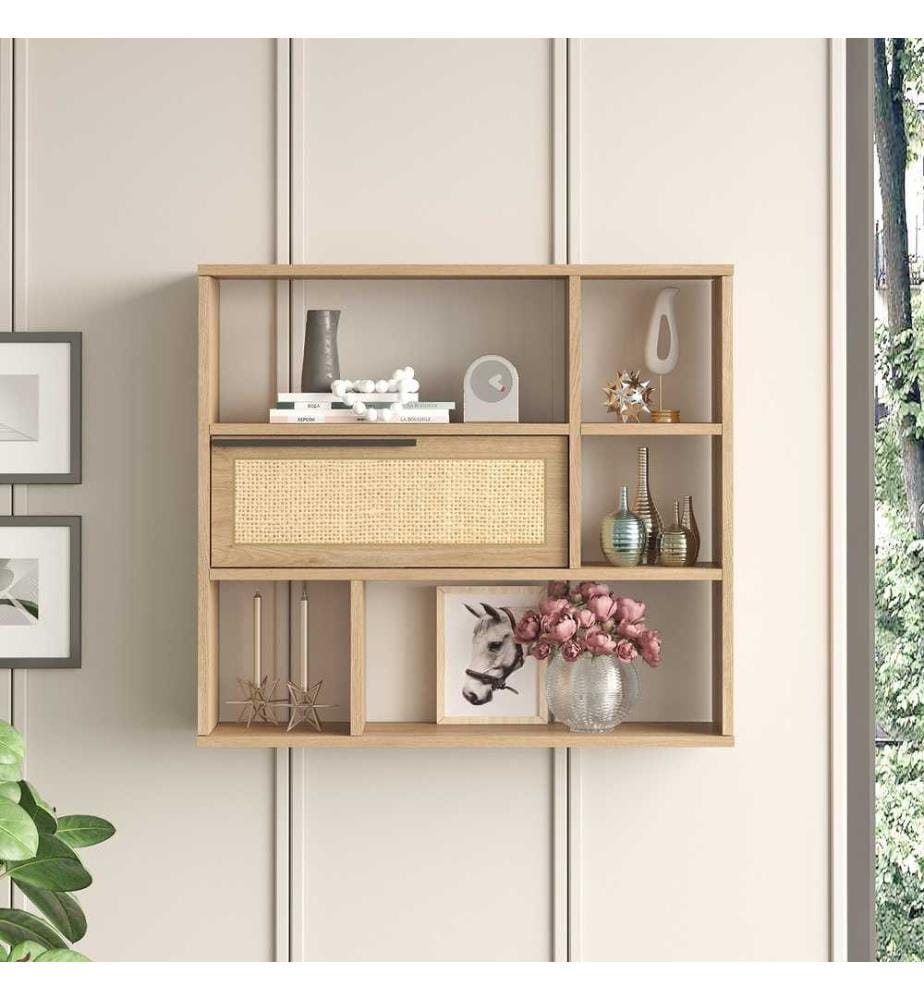 Scaffale a parete, Noce, Rovere, Truciolato rivestito in melamina