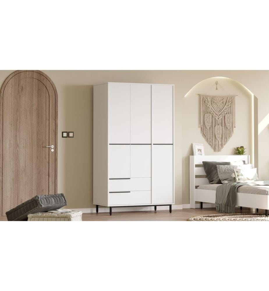Wardrobe, White, Melamine Coated Particle Board