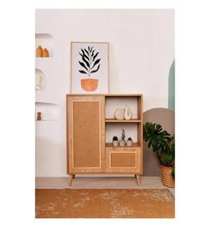 Armoire multifonctions, chêne, bois de charme, pieds en charme