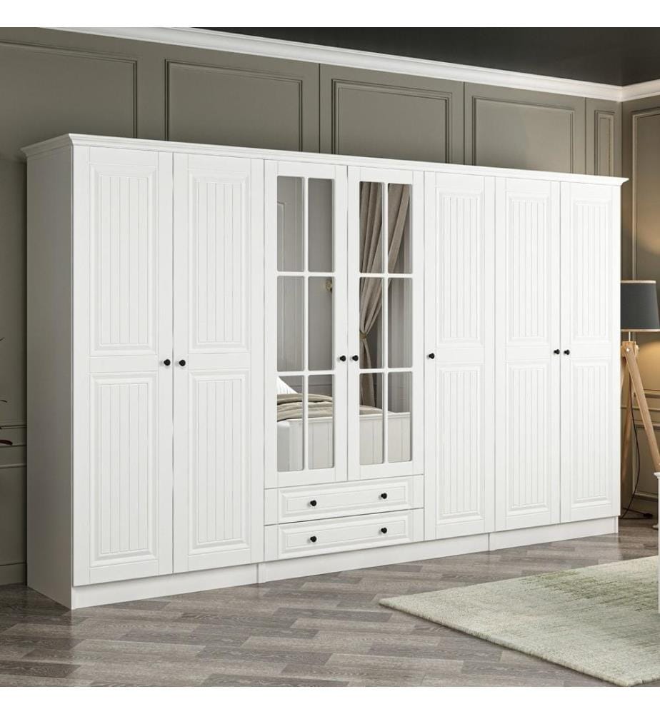 Wardrobe, White, 100% MELAMINE COATED PARTICLE BOARD