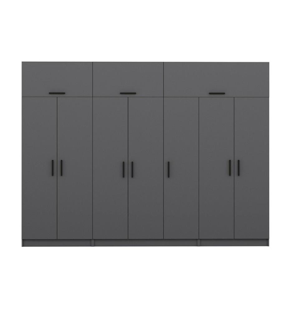Wardrobe, Anthracite, 100% MELAMINE COATED PARTICLE BOARD
