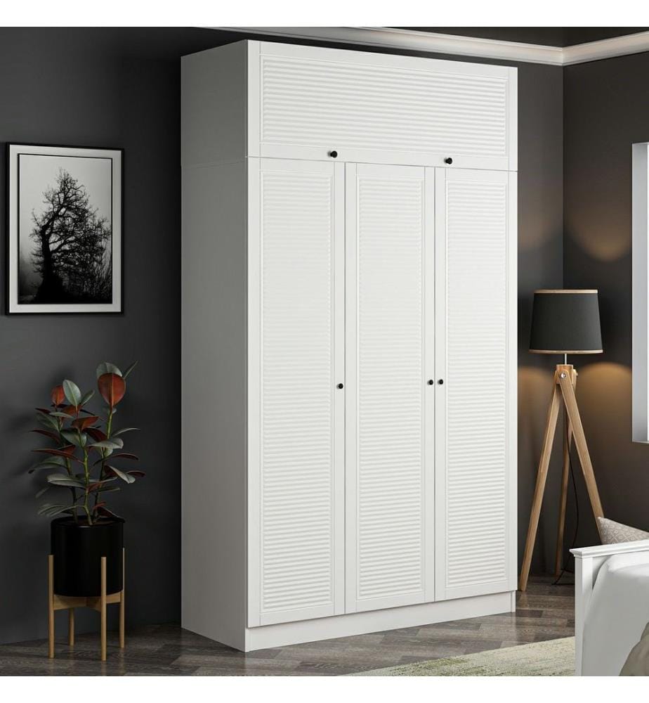 Wardrobe, White, 100% MELAMINE COATED PARTICLE BOARD