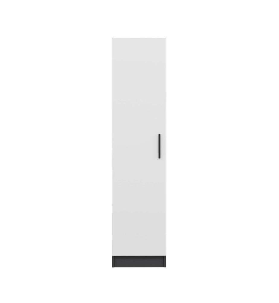 Wardrobe, White, Anthracite, 100% MELAMINE COATED PARTICLE BOARD