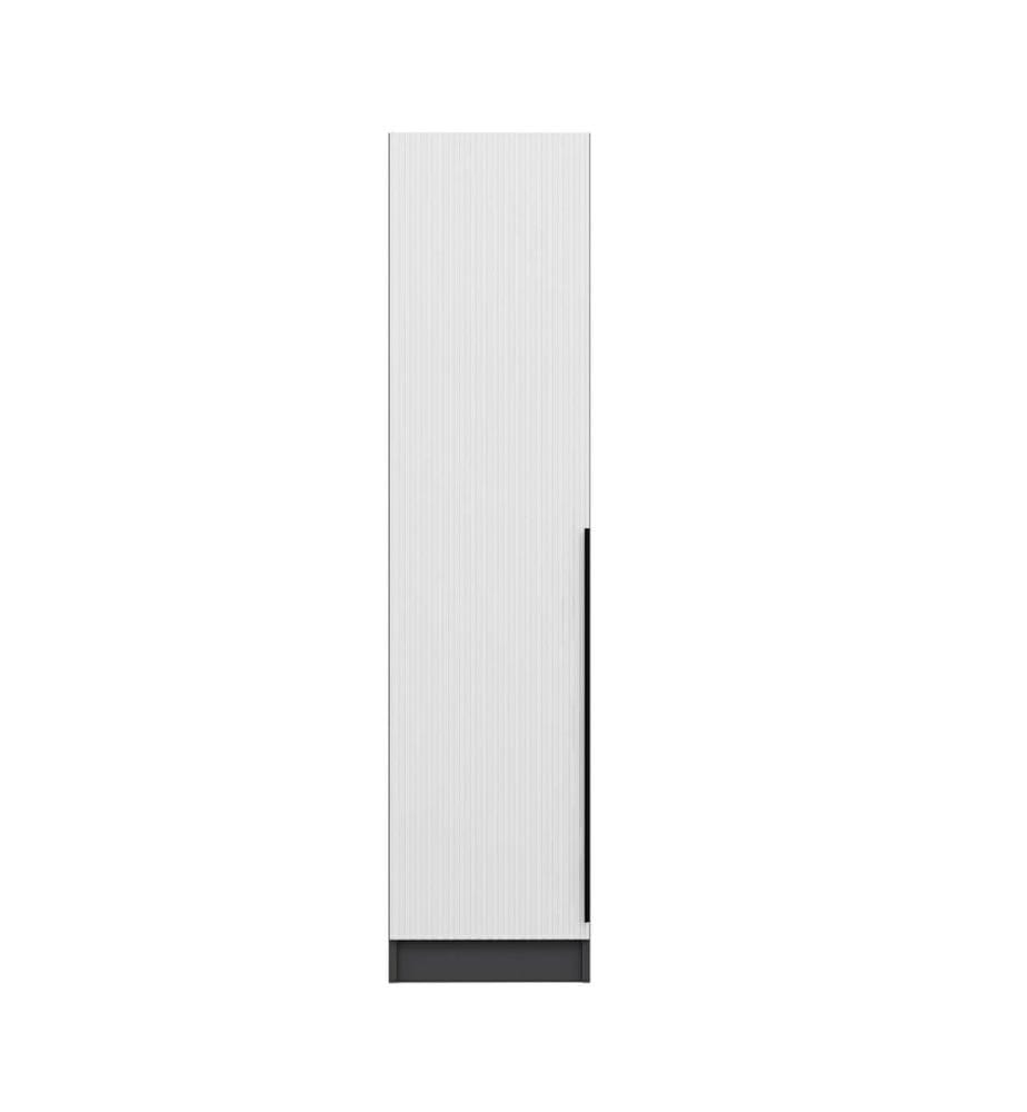 Wardrobe, White, Anthracite, 100% MELAMINE COATED PARTICLE BOARD