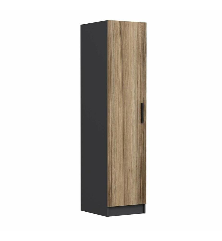 Armadio, noce, antracite, 100% PANNELLO DI PARTICELLE RIVESTITO IN MELAMMINA