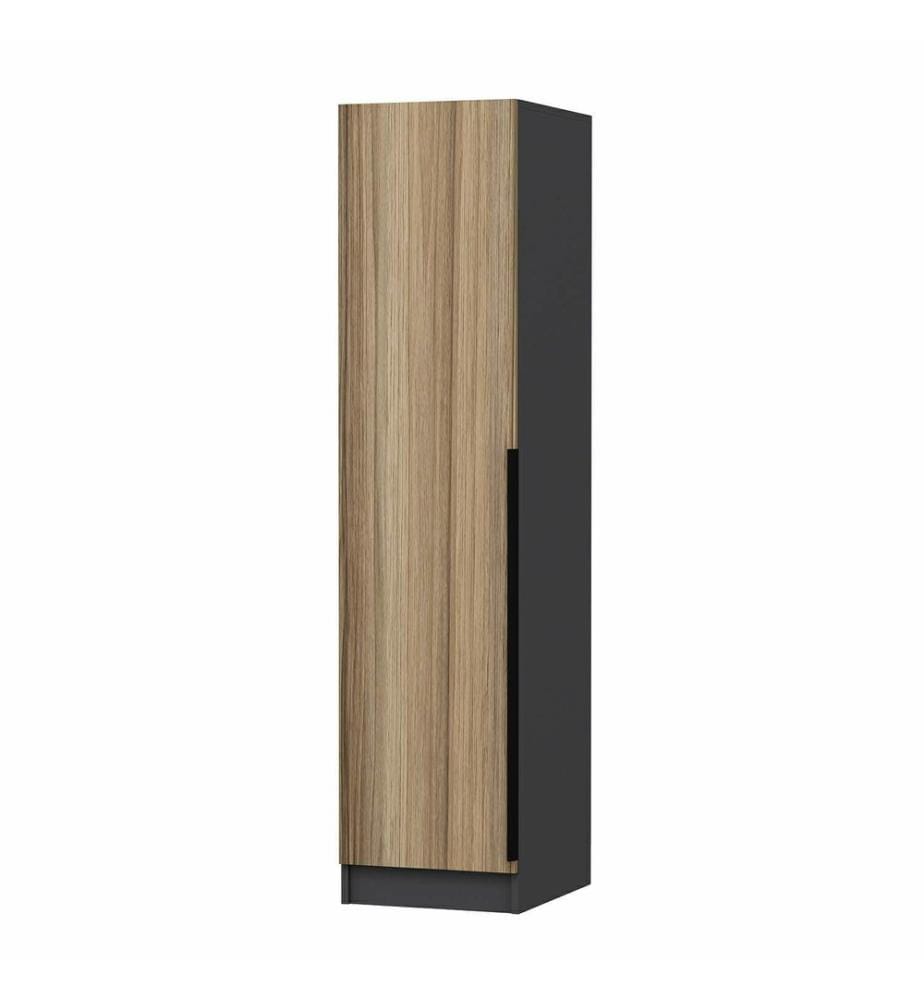 Kleiderschrank, Nussbaum, Anthrazit, 100 % MELAMINBESCHICHTETE SPANPLATTE