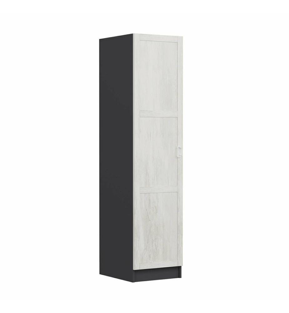 Wardrobe, White, Anthracite, 100% MELAMINE COATED PARTICLE BOARD