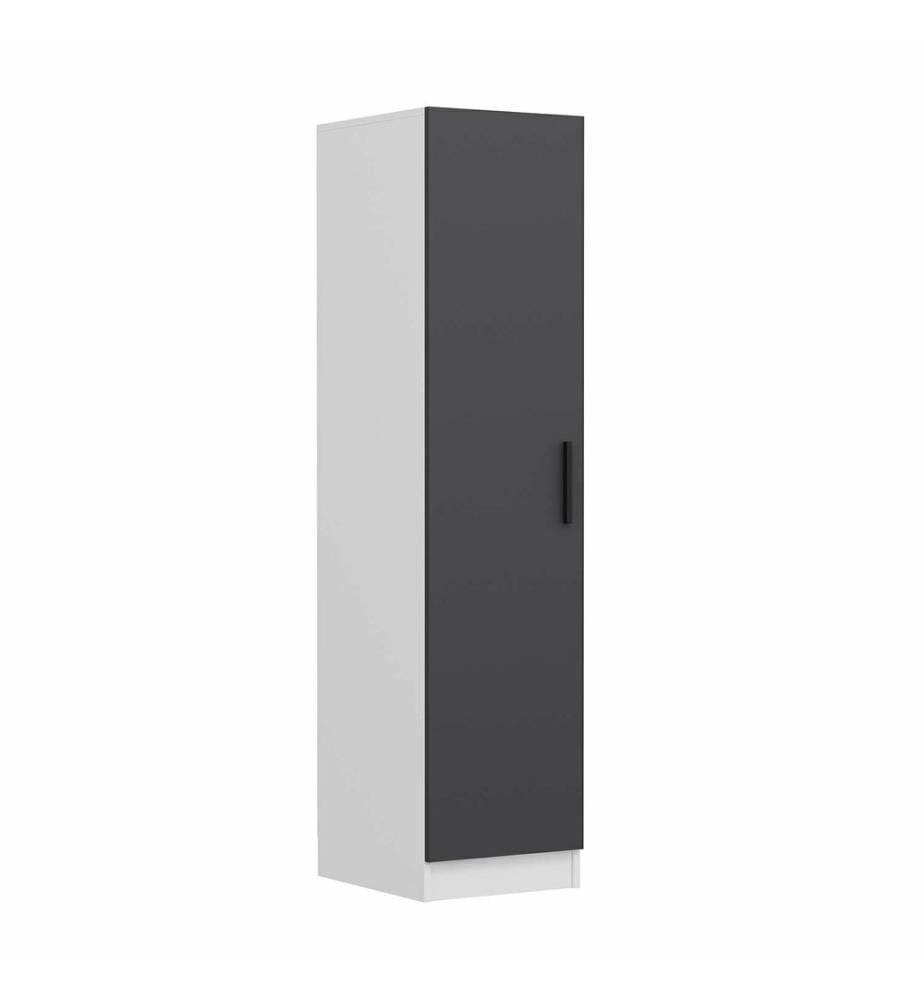 Wardrobe, Anthracite, White, 100% MELAMINE COATED PARTICLE BOARD
