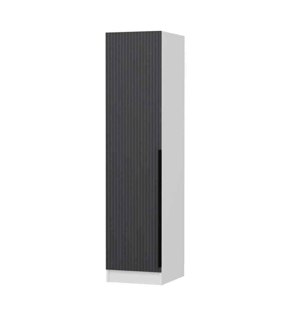 Wardrobe, Anthracite, White, 100% MELAMINE COATED PARTICLE BOARD