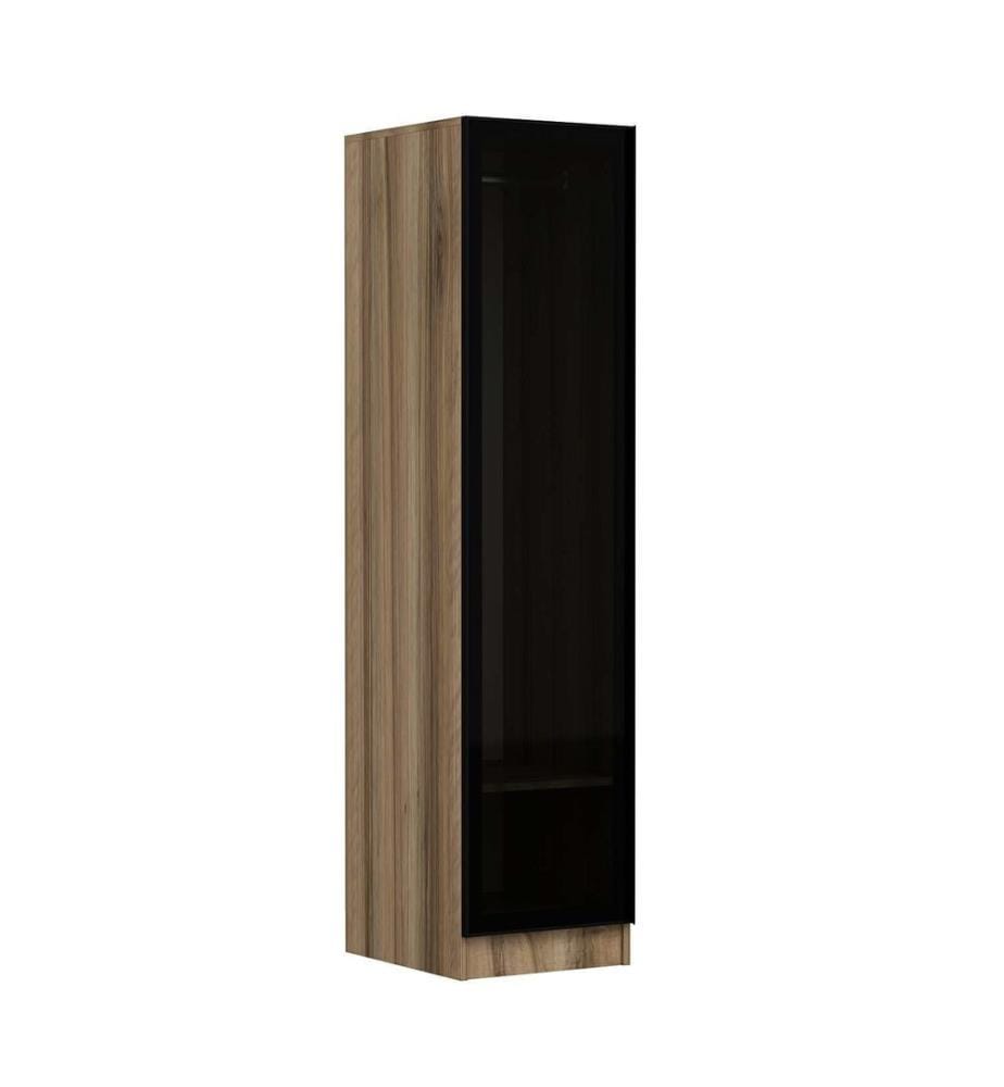 Wardrobe, Walnut, Fume, 100% MELAMINE COATED PARTICLE BOARD