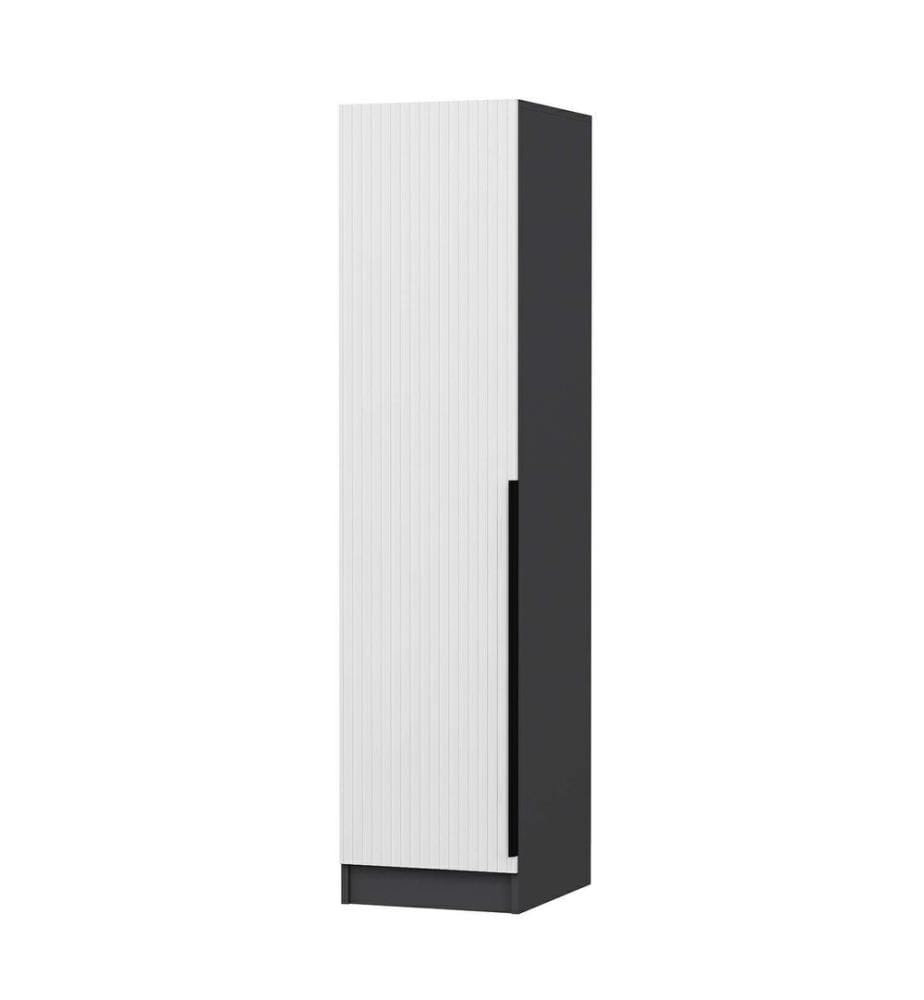 Wardrobe, White, Anthracite, 100% MELAMINE COATED PARTICLE BOARD