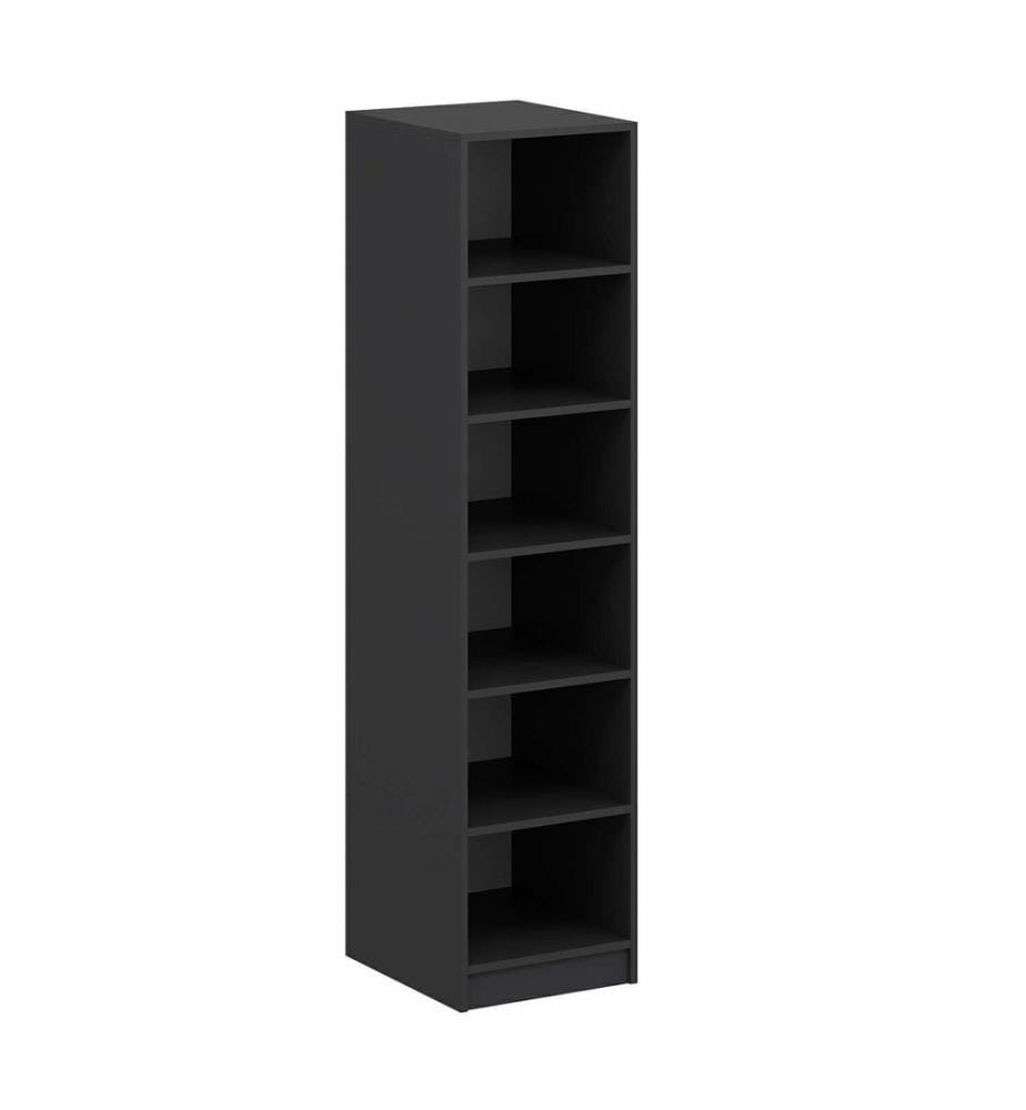 Wardrobe, Walnut, Anthracite, 100% MELAMINE COATED PARTICLE BOARD