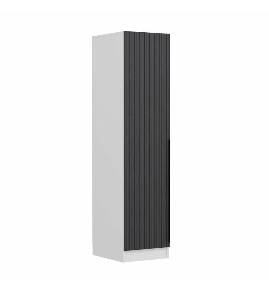 Wardrobe, Anthracite, White, 100% MELAMINE COATED PARTICLE BOARD