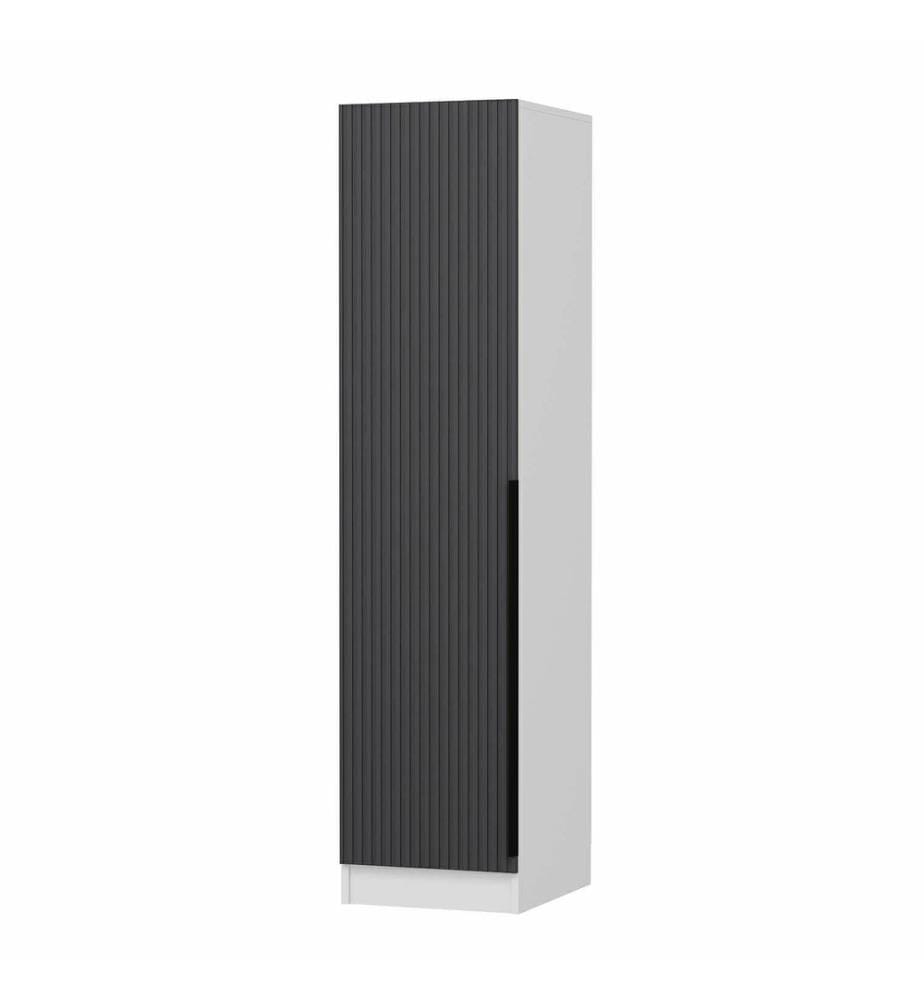 Wardrobe, Anthracite, White, 100% MELAMINE COATED PARTICLE BOARD