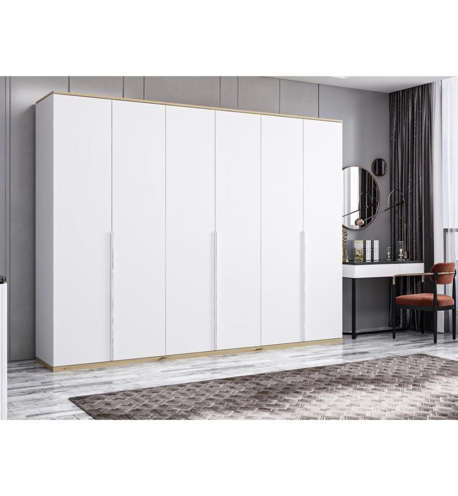 Wardrobe, White, 100% MELAMINE COATED PARTICLE BOARD