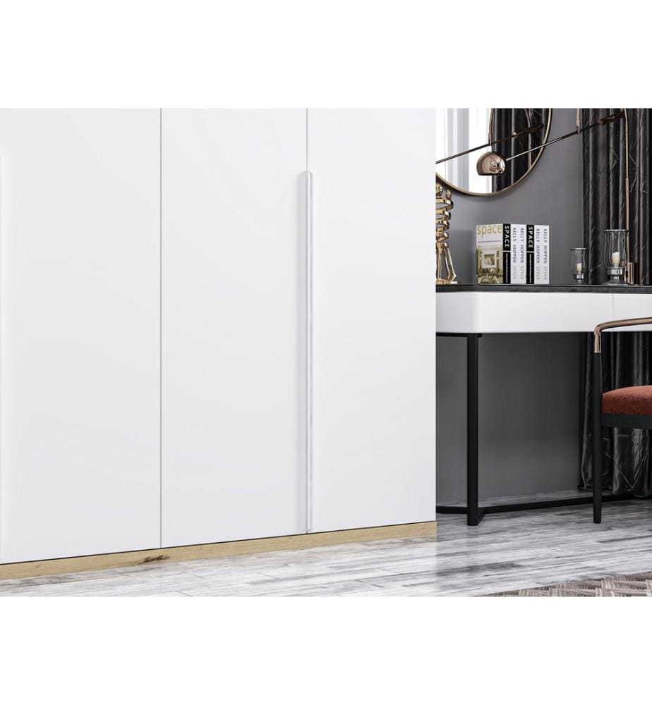 Wardrobe, White, 100% MELAMINE COATED PARTICLE BOARD
