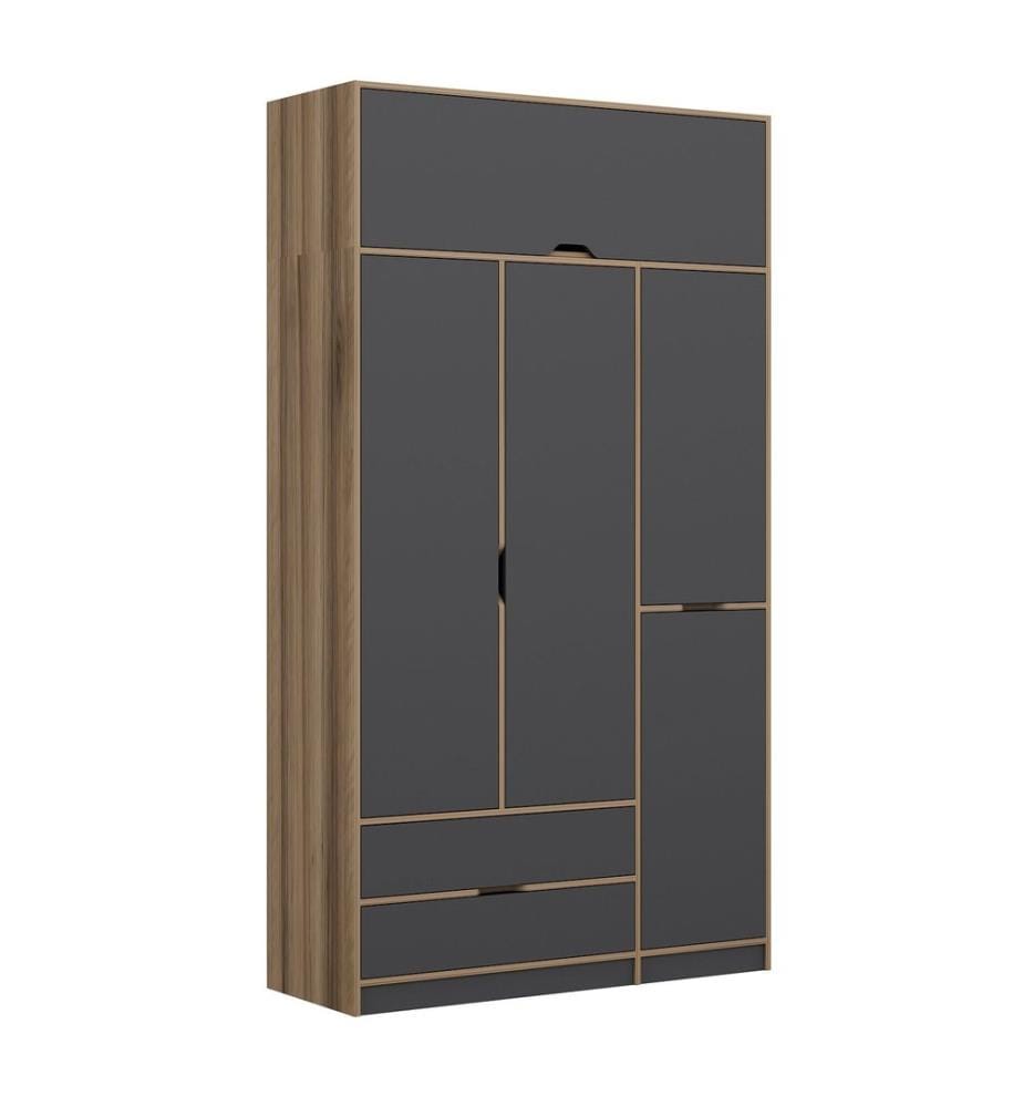 Wardrobe, Anthracite, Dore, 100% MELAMINE COATED PARTICLE BOARD