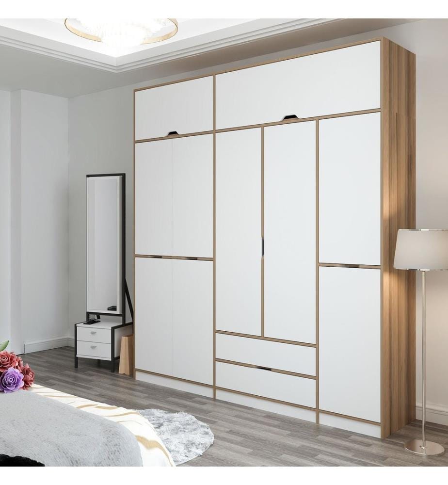 Wardrobe, White, Dore, 100% MELAMINE COATED PARTICLE BOARD