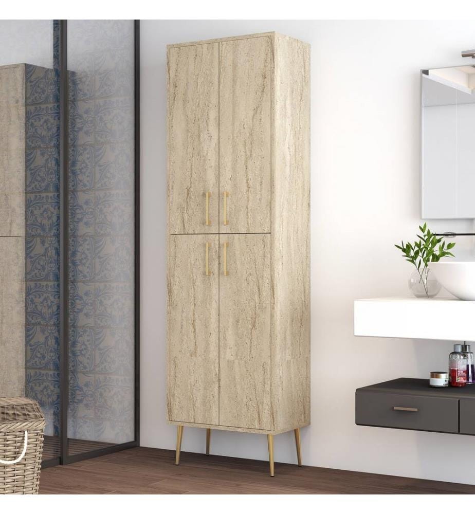 Multi Purpose Cabinet, Travertine, 100% MELAMINE COATED PARTICLE BOARD