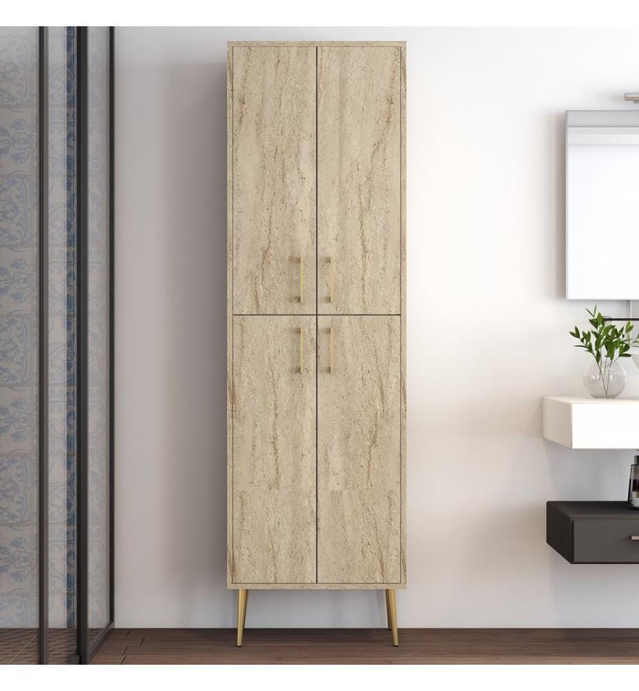 Multi Purpose Cabinet, Travertine, 100% MELAMINE COATED PARTICLE BOARD