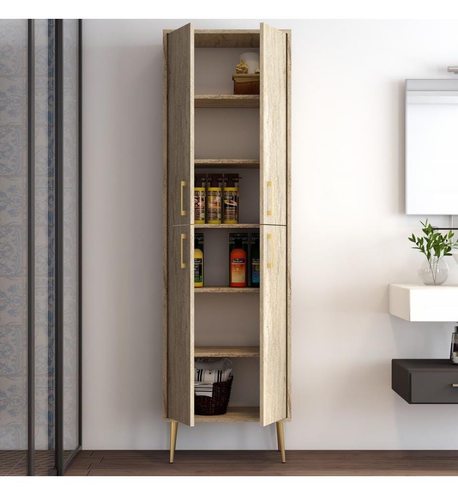 Multi Purpose Cabinet, Travertine, 100% MELAMINE COATED PARTICLE BOARD