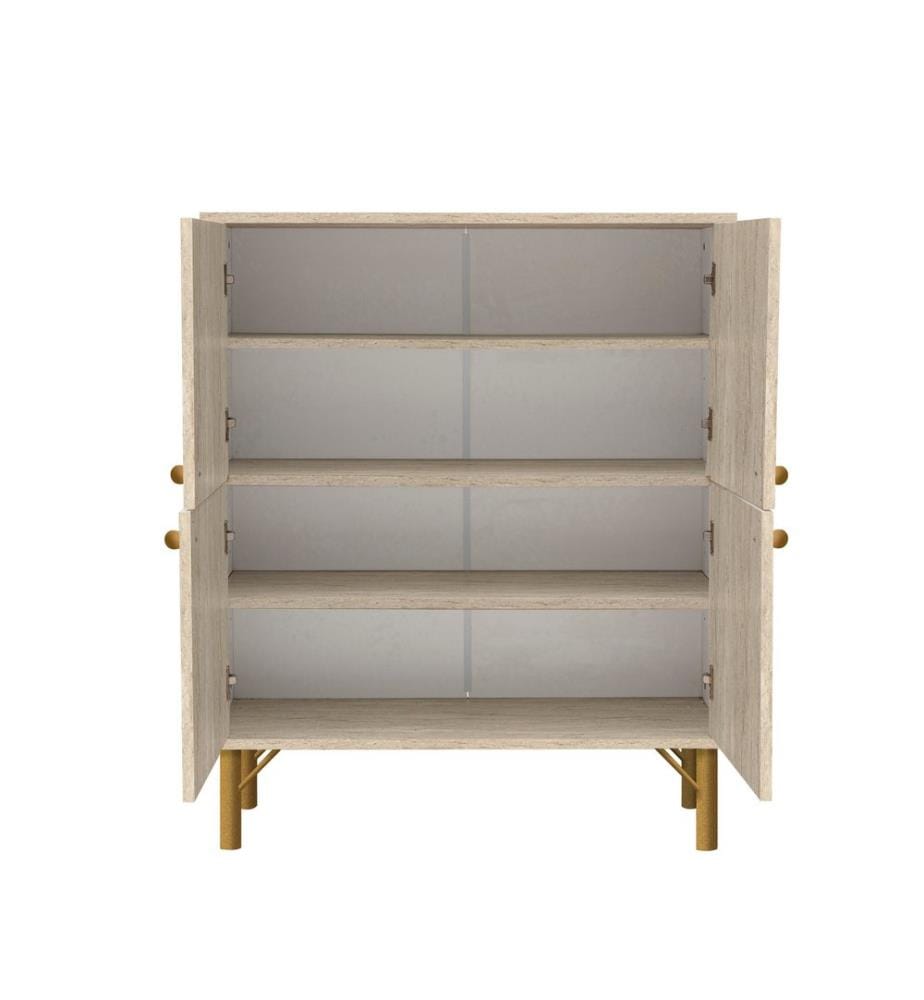 Multi Purpose Cabinet, Traverten, 100% MELAMINE COATED PARTICLE BOARD, Metal Legs