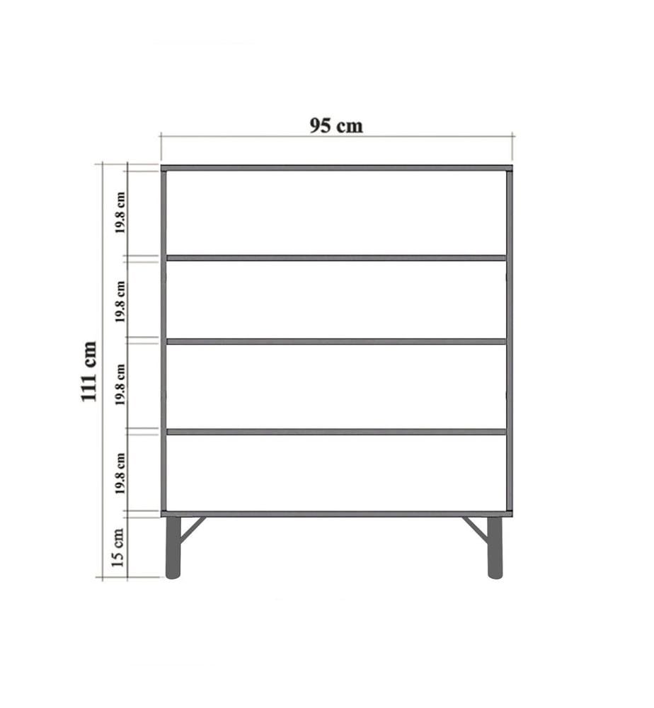 Multi Purpose Cabinet, Traverten, 100% MELAMINE COATED PARTICLE BOARD, Metal Legs