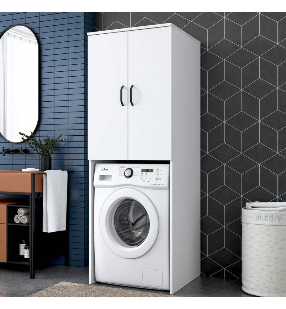 Washing Machine Cabinet, White, 100% MELAMINE COATED E1 QUALITY CHIPBOARD