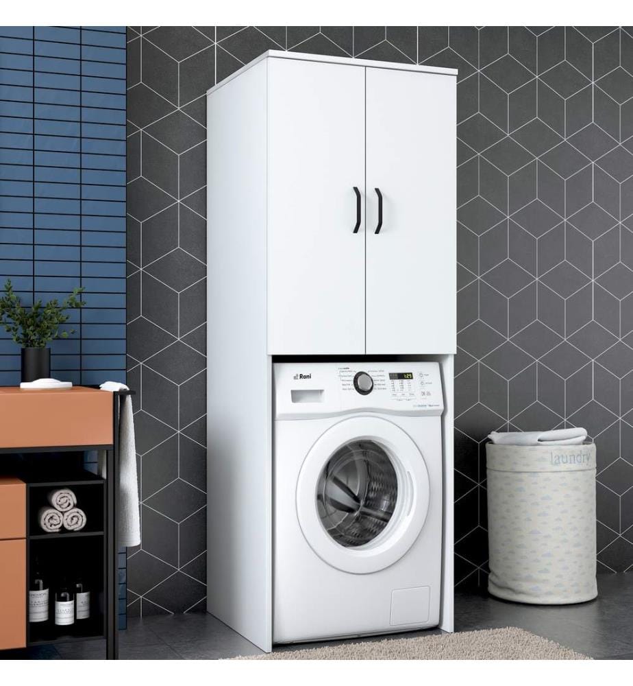 Washing Machine Cabinet, White, 100% MELAMINE COATED E1 QUALITY CHIPBOARD