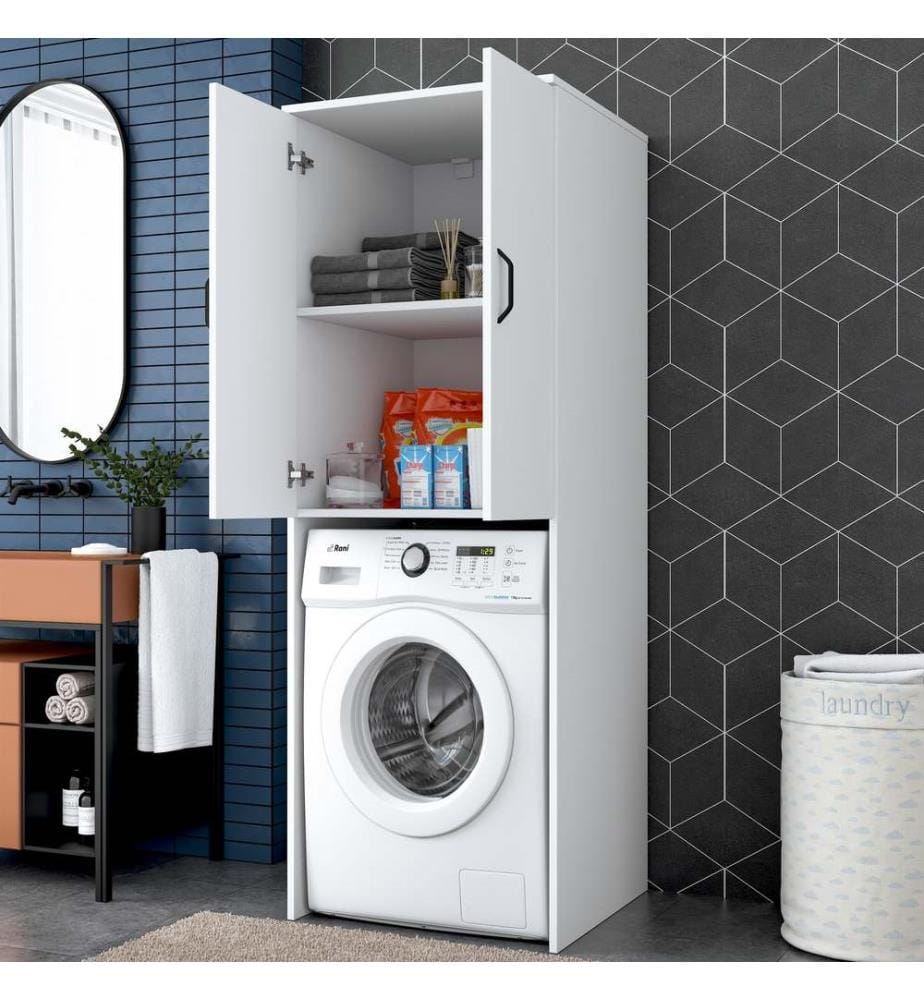 Washing Machine Cabinet, White, 100% MELAMINE COATED E1 QUALITY CHIPBOARD
