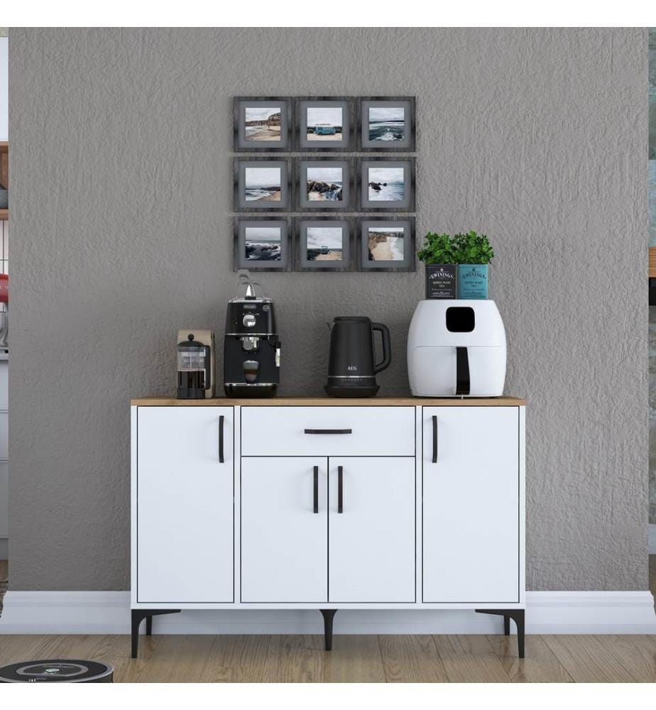 Multi Purpose Cabinet, White, Walnut, 100% MELAMINE COATED E1 QUALITY CHIPBOARD