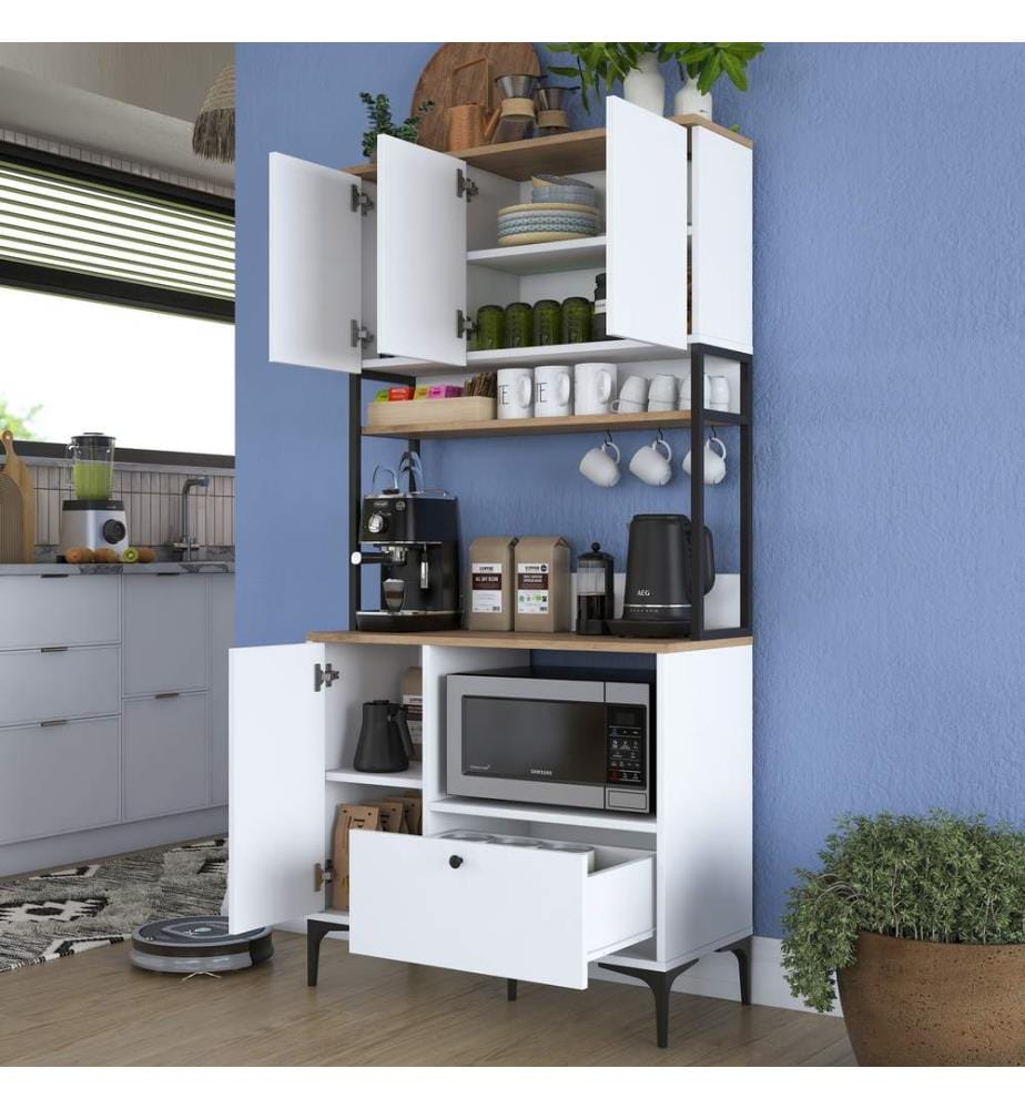 Multi Purpose Cabinet, White, Walnut, 100% MELAMINE COATED E1 QUALITY CHIPBOARD