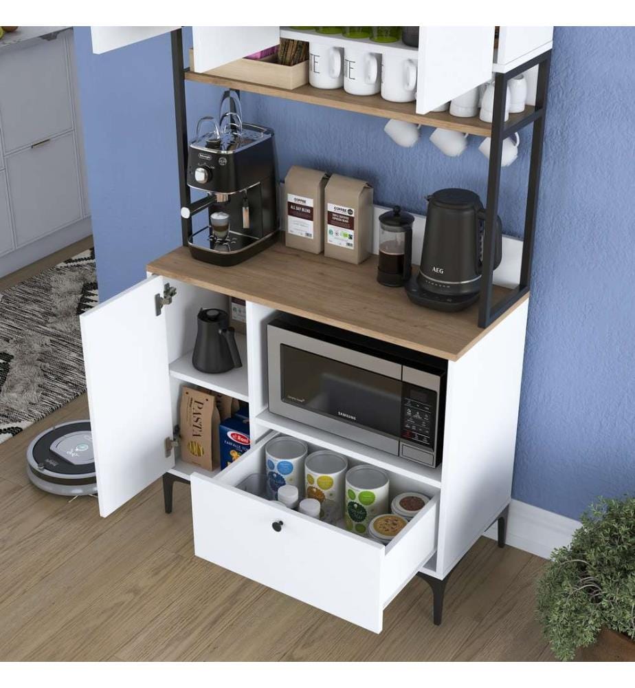 Multi Purpose Cabinet, White, Walnut, 100% MELAMINE COATED E1 QUALITY CHIPBOARD