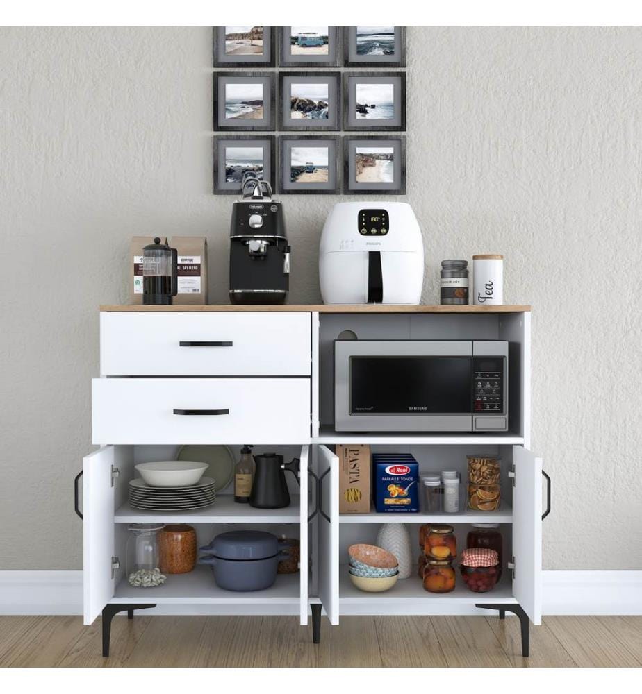 Multi Purpose Cabinet, White, Walnut, 100% MELAMINE COATED E1 QUALITY CHIPBOARD