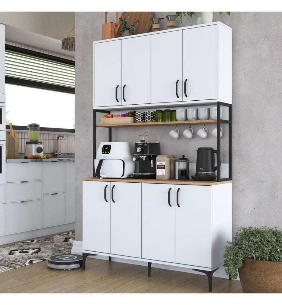 Multi Purpose Cabinet, Wallnut, White, 100% MELAMINE COATED E1 QUALITY CHIPBOARD