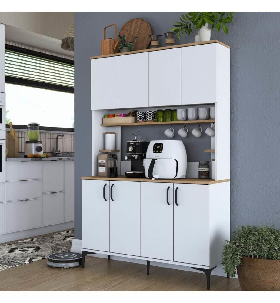 Multi Purpose Cabinet, Wallnut, White, 100% MELAMINE COATED E1 QUALITY CHIPBOARD